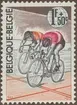 Frimärken ur Gösta Bodmans filatelistiska motivsamling, påbörjad 1950. Frimärke från Belgien, 1963. Motiv av Cykel Tävling. 