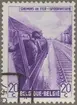 Frimärken ur Gösta Bodmans filatelistiska motivsamling, påbörjad 1950. Frimärke från Belgien, 1942. Motiv av Belgisk lokförare med handen på ventilen
