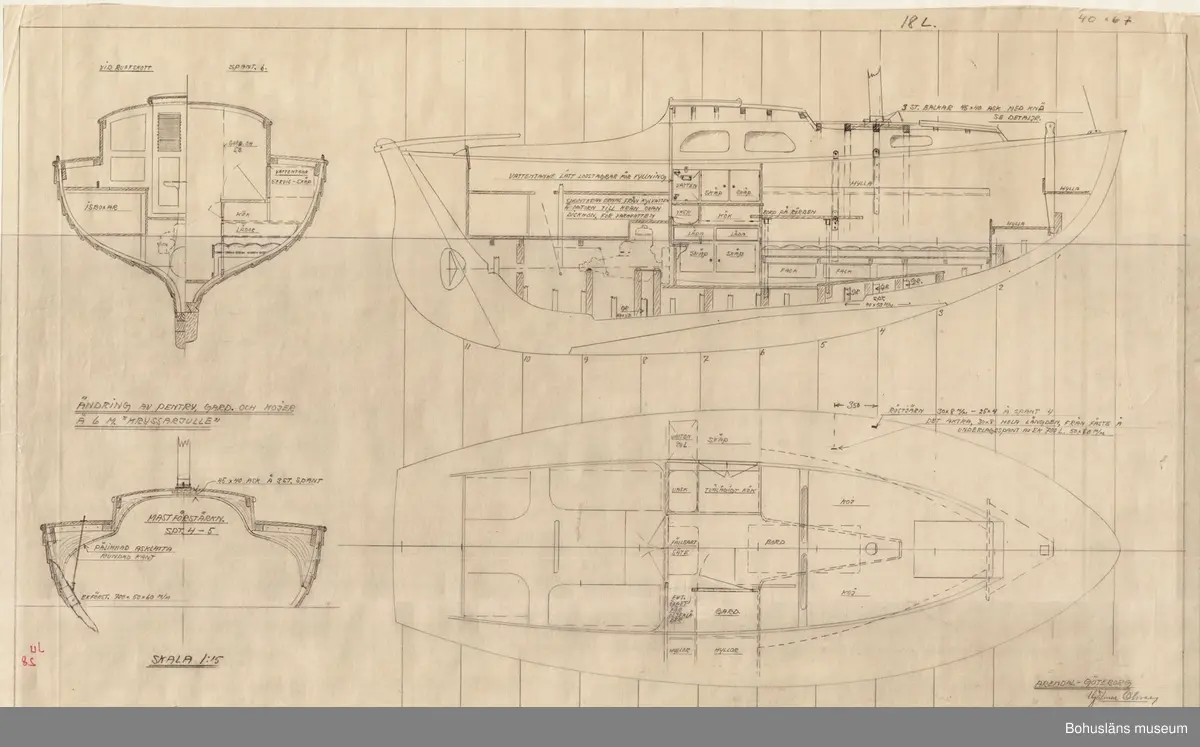 JU28
18 kvm ruffad klinkbyggd segeljulle med inombordsmotor. L=6.10, b=2.34, djup=0.97. Arbetsnamn "18 kvm kryssarjulle". Två versioner visas. Den ena med fyra kojplatser och toalett. Den andra med två kojplatser. Stort pentry, garderob och särskilt utrymme för våta oljekläder. Ett mästerstycke i fråga om inredning i en så liten båt.