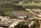 Flygfoto över fastigheter vid Charkuterigatan 4d och 4c i industriområdet i Sävsjö, Jönköpings län.