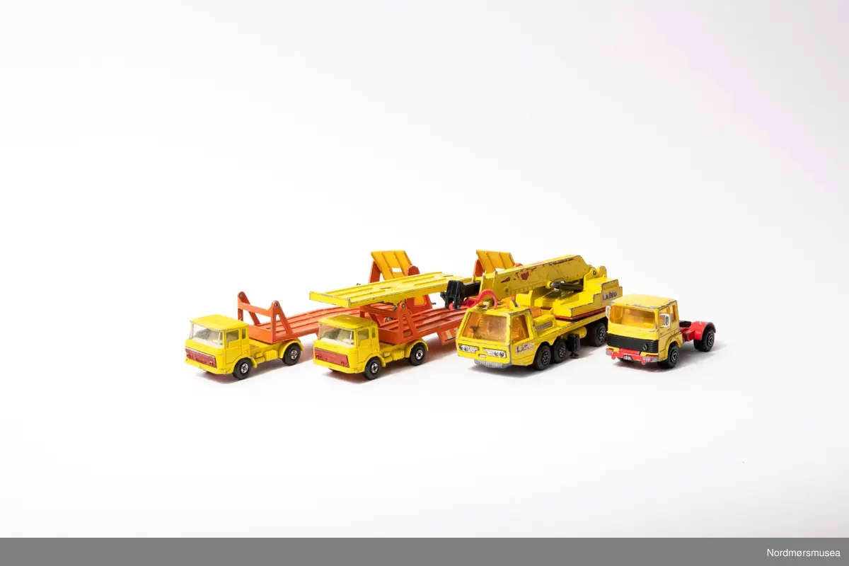 En samling biler av Matchbox-merke fra 1960-tallet.