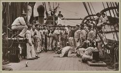 Freizeit-Beschäftigung der Mannschaft. Schwabberspiel.