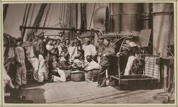 Freizeit-Beschäftigung der Mannschaft. Bumbootsmann.