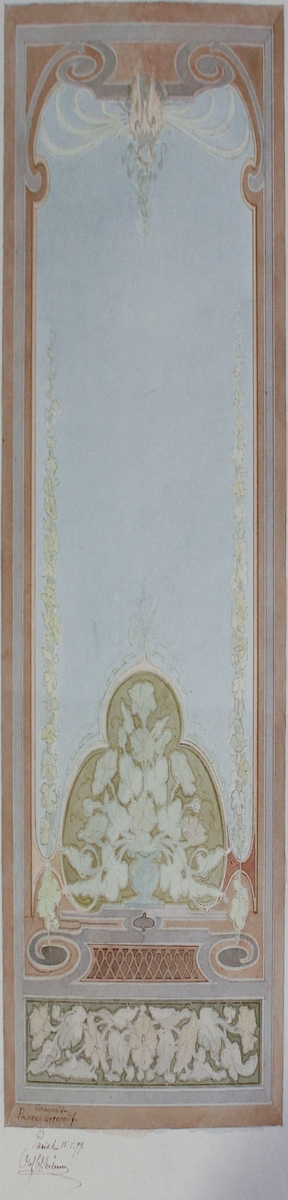 Composition, paneau decoratif [Akvarell]
