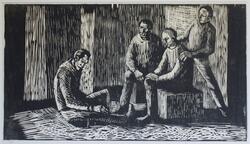 Fyra män [Träsnitt]