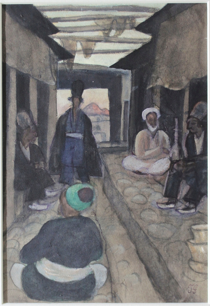 Kenkaver, gatubild [Akvarell]