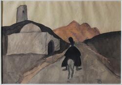 Kenkaver, ensam ryttare [Akvarell]