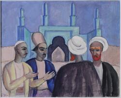 Kazvin, livligt samtal [Akvarell]