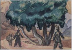 Kurder vid Kaspiska havet [Akvarell]