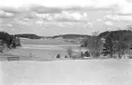 Utsikt över Svartådalen från herrgården, Vallby friluftsmuseum i Västerås.