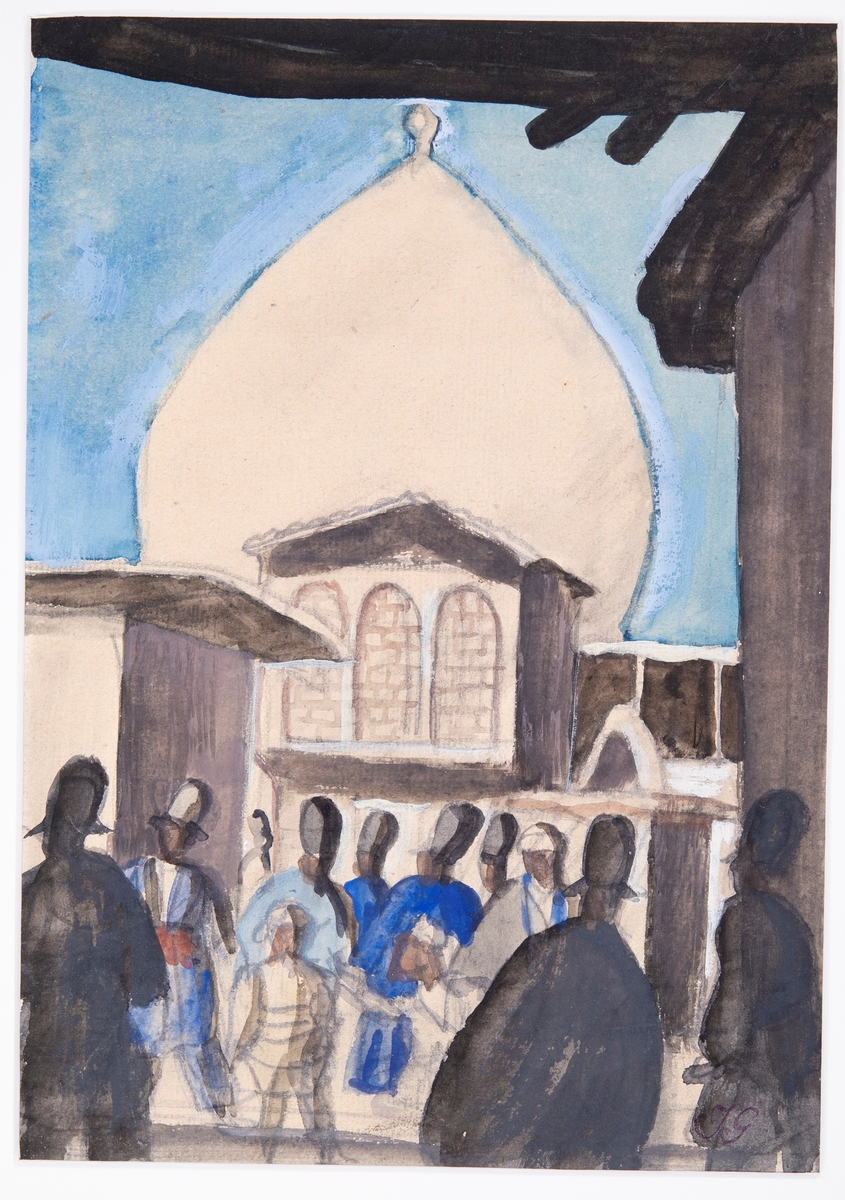 Hamadan moskén (Hamadan moieja) [Akvarell]