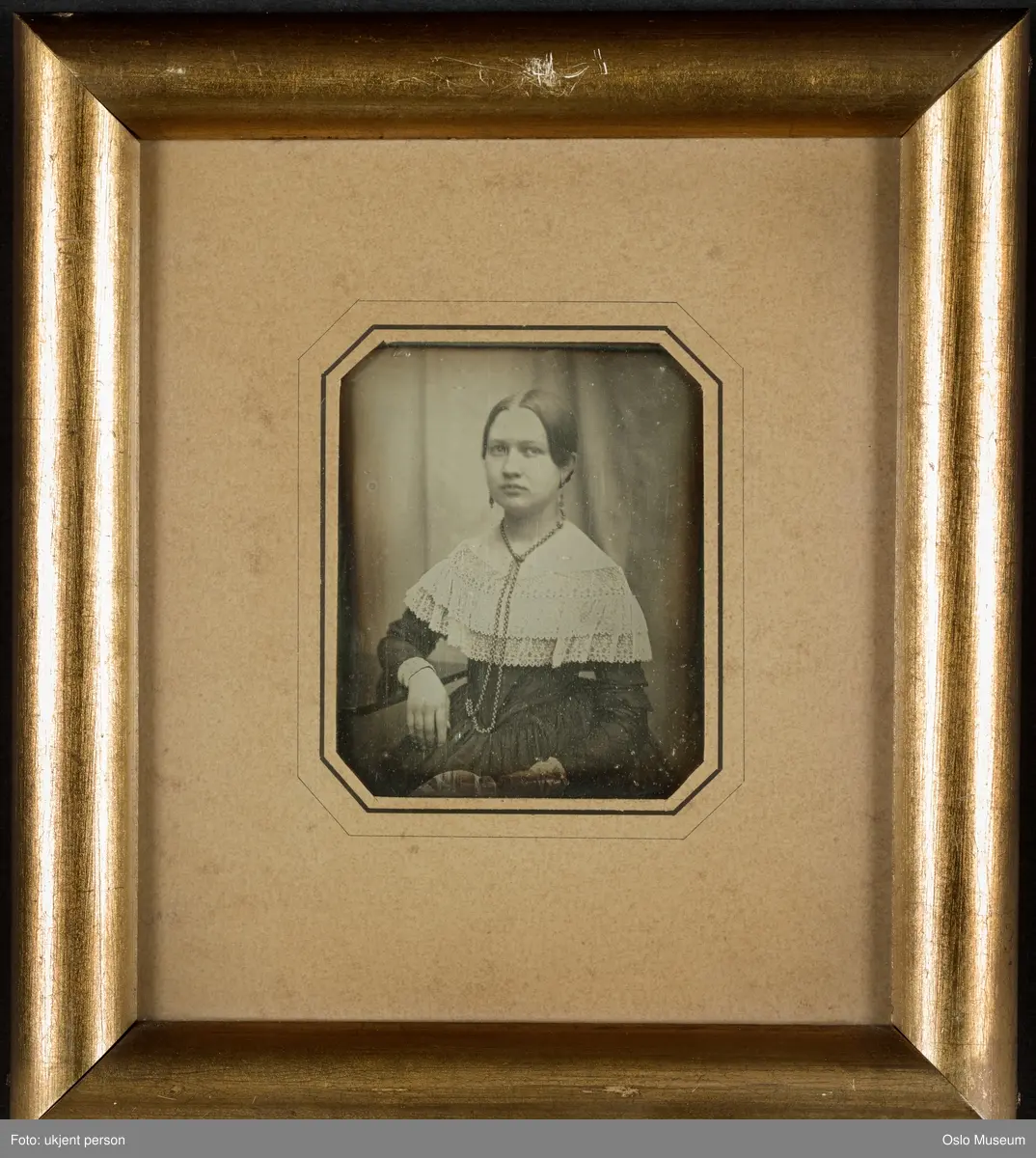 daguerreotypi, portrett, kvinne, brystbilde