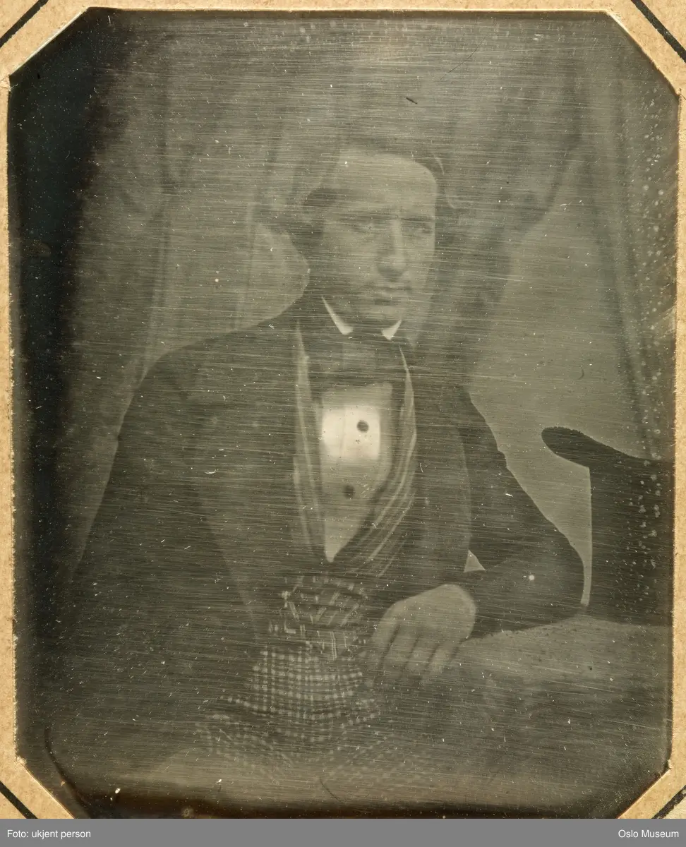 daguerreotypi, portrett, mann, brystbilde