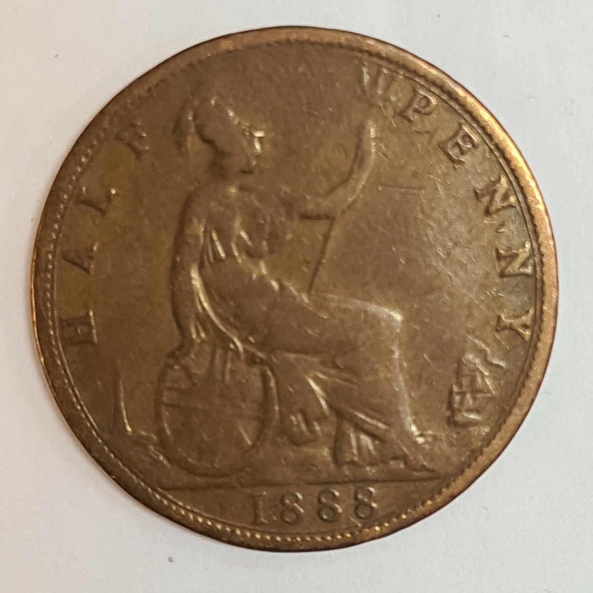 4 mynt från Storbritanien.
½ Penny, 1891
½ Penny, 1888
½ Penny, 1867
½ Penny, 1862