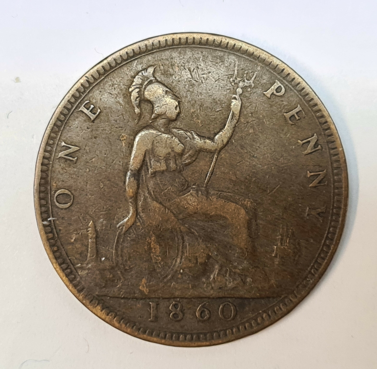 5 mynt från Storbritanien.
1 Penny, 1860
1 Penny, 1861
1 Penny, 1862
1 Penny, 1876
1 Penny, 1889
