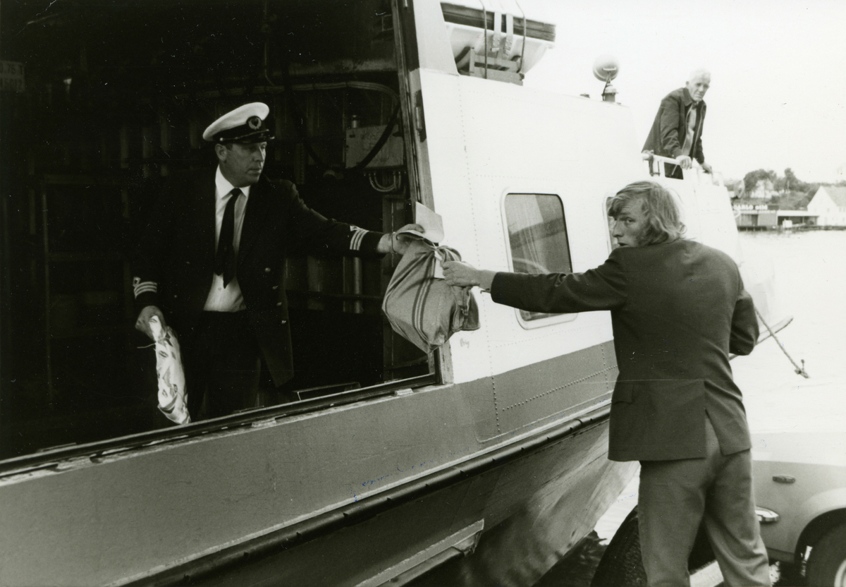 Postføring Haugesund - Bergen. 
Westamaran "Storesund" ved kai i Haugesund.