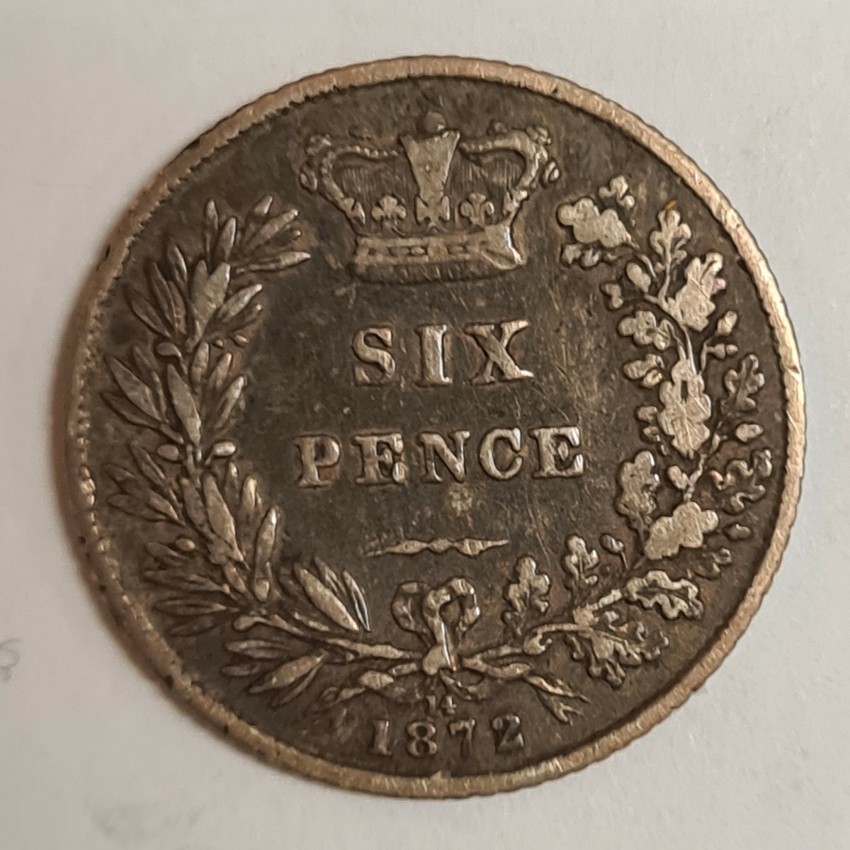 3 mynt från Storbritanien.
6 Pence, 1866
6 Pence, 1853
6 Pence, 1872