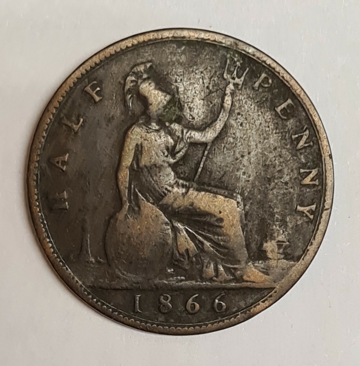 Åtta mynt från Storbritanien.
½ Penny, 1868
½ Penny, 1861
½ Penny, 1862
½ Penny, 1861
½ Penny, 1861
½ Penny, 1861
½ Penny, 1861
½ Penny, 1861