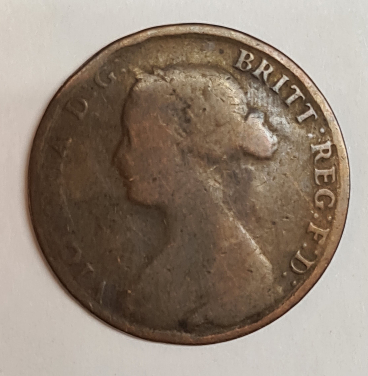 Åtta mynt från Storbritanien.
½ Penny, 1868
½ Penny, 1861
½ Penny, 1862
½ Penny, 1861
½ Penny, 1861
½ Penny, 1861
½ Penny, 1861
½ Penny, 1861