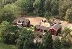 Flygfoto över fastigheter i Sävjö kommun.