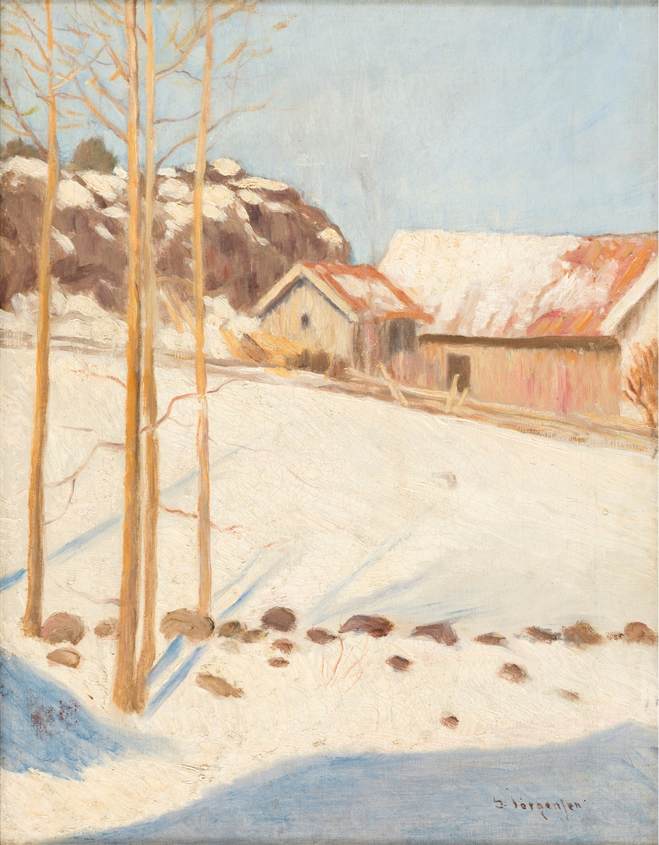 Vinterlandskap [Maleri]