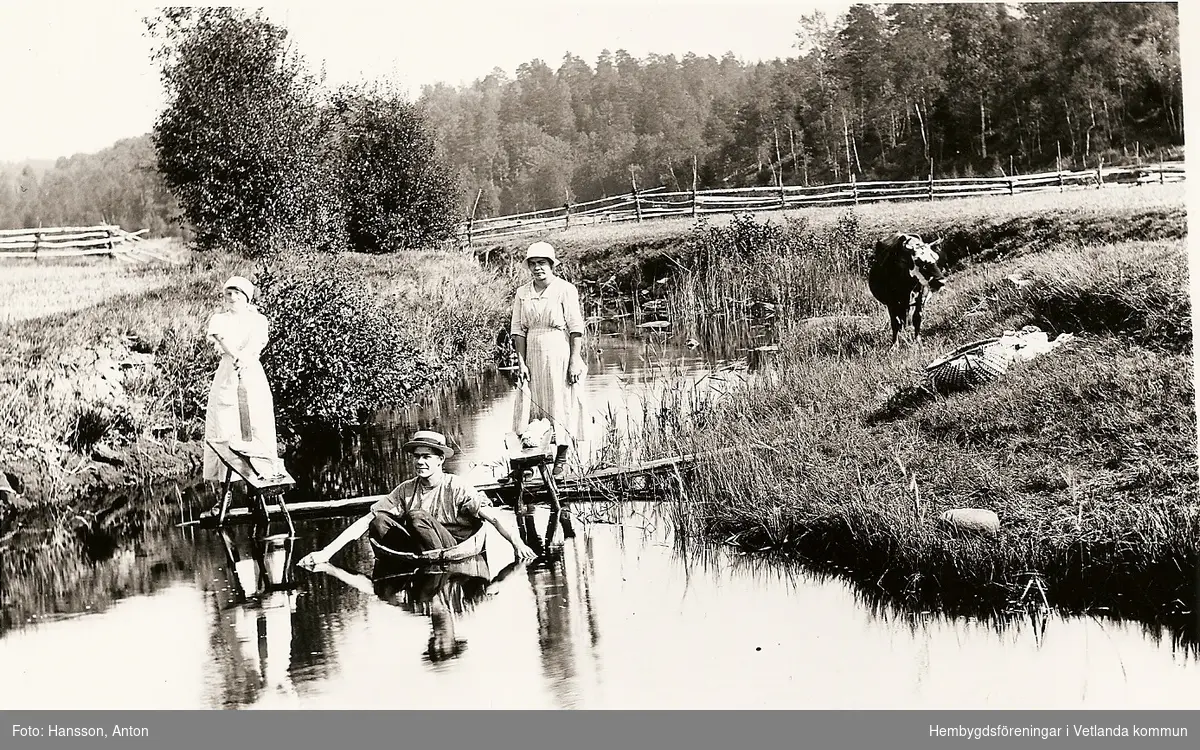 Tvättning i Nyholm vid Linneån.  

Fröderyds Hembygdsförening