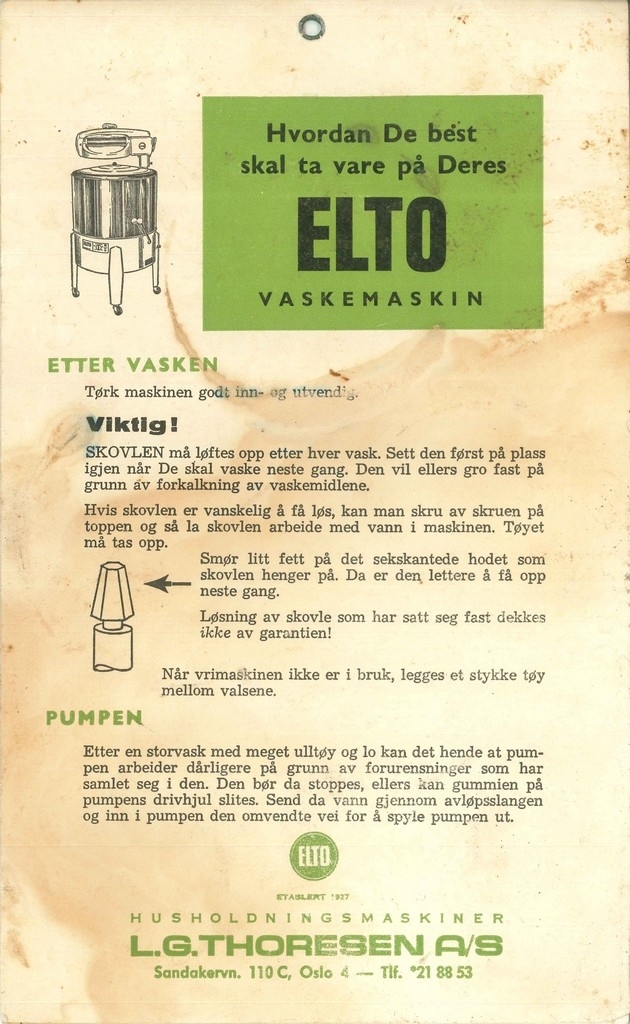 Bruksanvisning Elto
