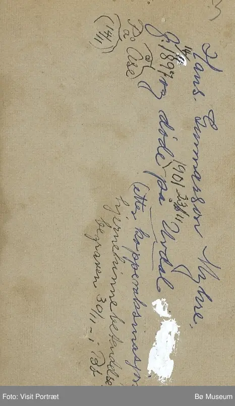 Barnebilete av Hans Gunnarsson Myhre 1897-1901