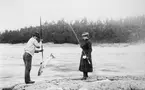 Norge, laxfiske. Från Edward och Hermine Jacobs bröllopsresa