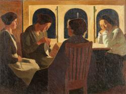 Vid aftonlampan [Målning]