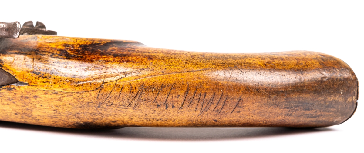 Pistol med knallhattslås, 1800-talet. Mynningsladdare.