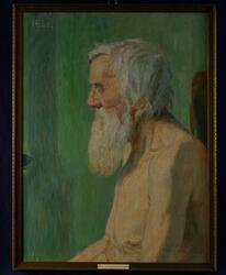 Naken man med vitt skägg [Målning]