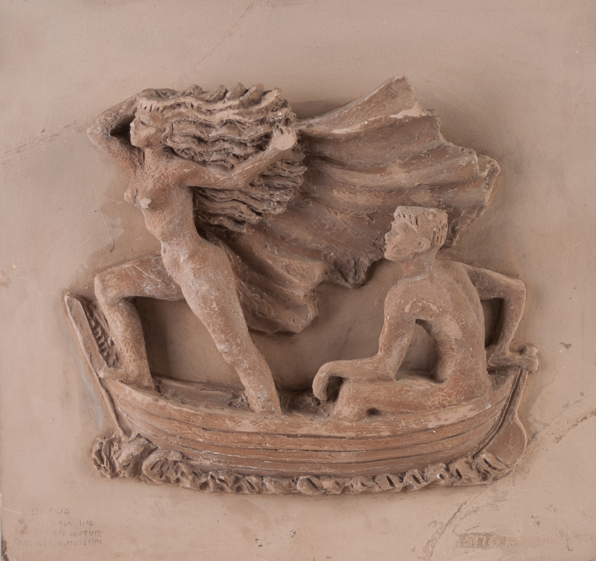 Skiss till Snöfrid, gips. Sign: Stig Blomberg 1939.