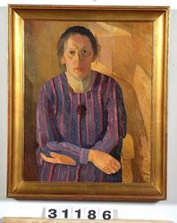 Hilda i randigt och blått [Målning]