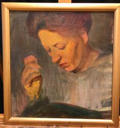 Hilda vid lampan [Målning]