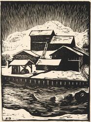 "Den döda hyttan" [Träsnitt]