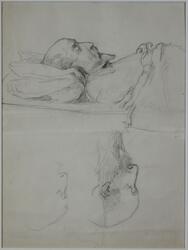 Fröding på lit de parade [Teckning]