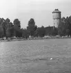 Badreportage vid Gustavsvik. 
6 juli 1959.