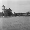 Badreportage vid Gustavsvik. 
6 juli 1959.