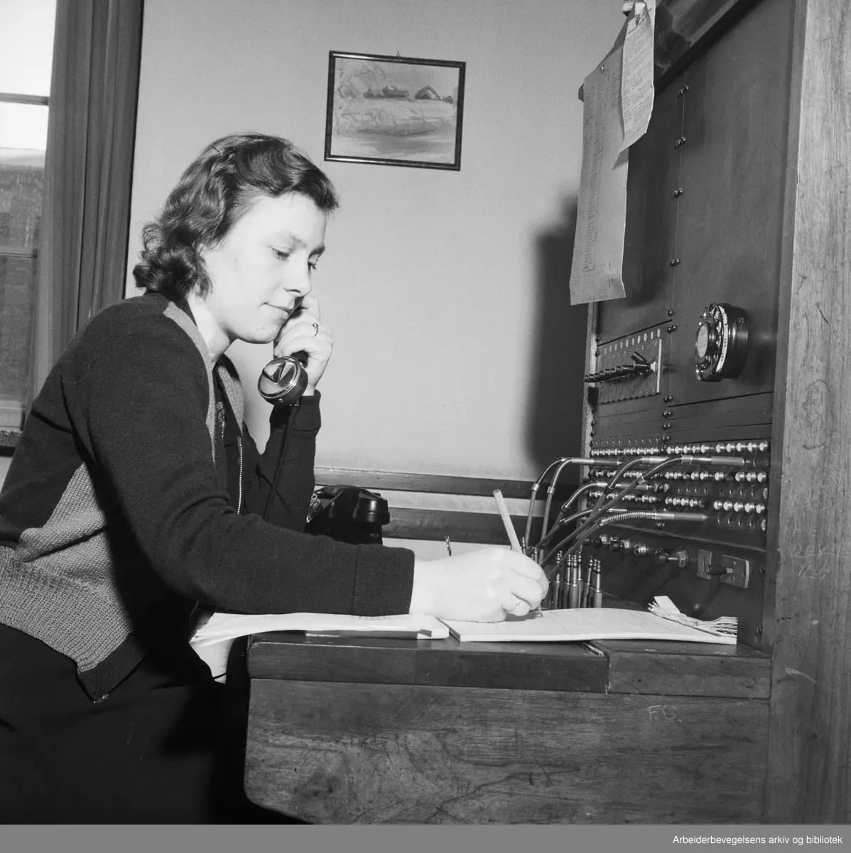 Arbeiderbladets sentralbord. Januar 1948.