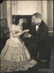 dobbeltportrett, rollebilde, mann, kvinne, skuespillere, kne