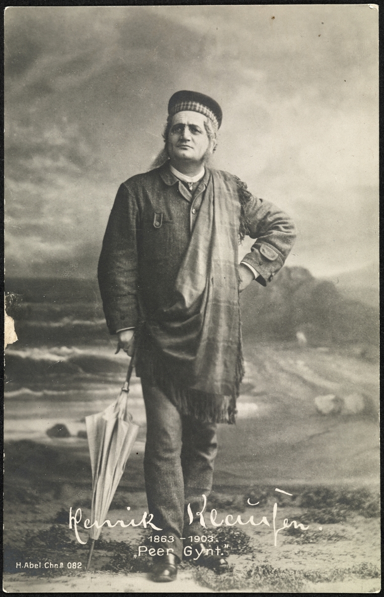 scenebilde, mann, skuespiller, rollebilde, Peer Gynt, stående helfigur, kostyme