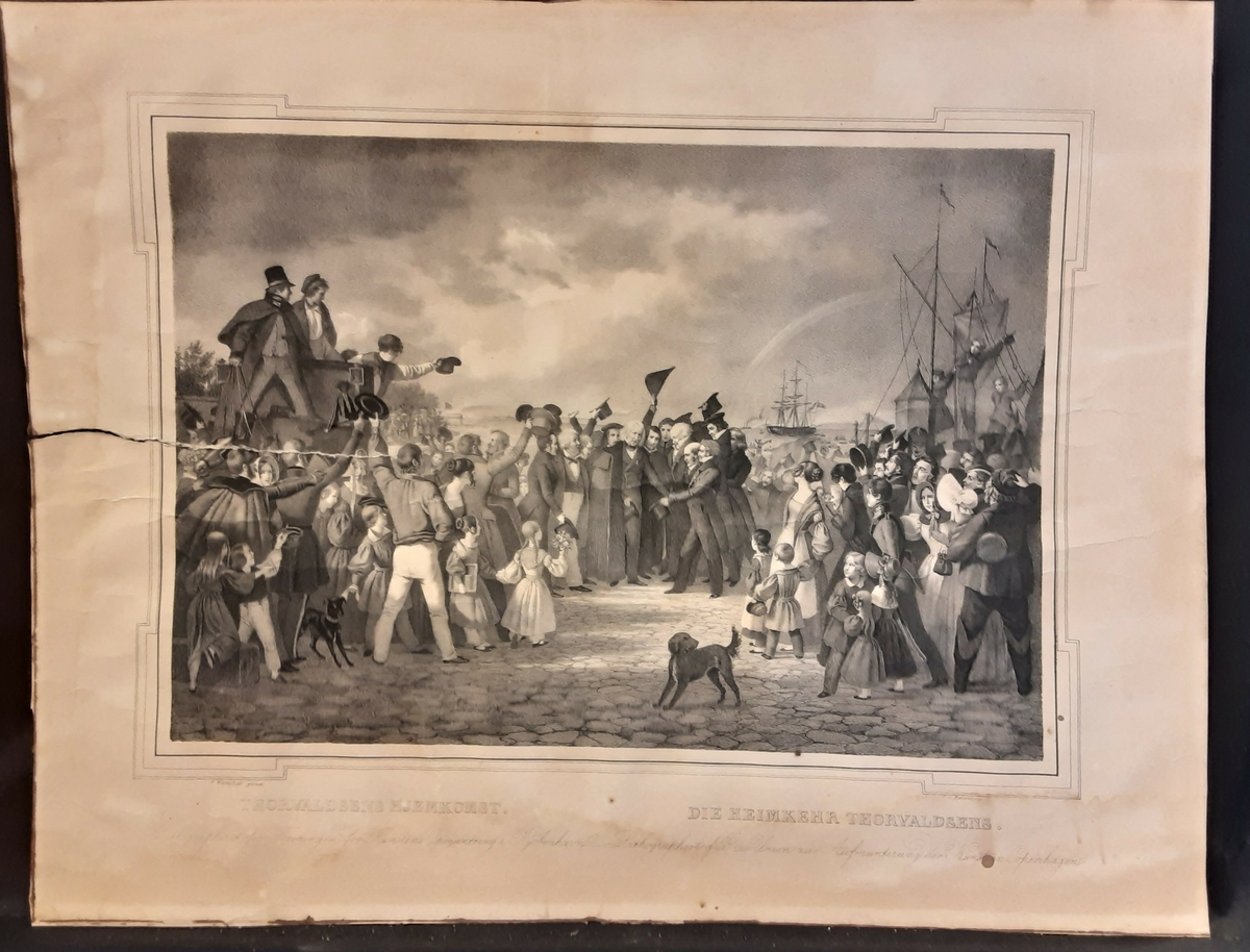 Thorvaldsens hjemkomst [Litografi]