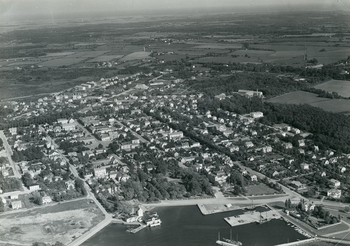 Flygfoto över Borgholm.