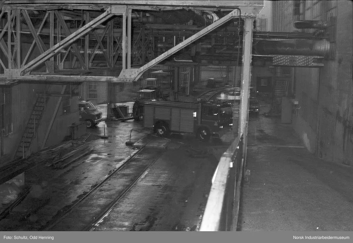 Beredskapsøvelse på industriområdet. Brannbilene som ble benyttet.