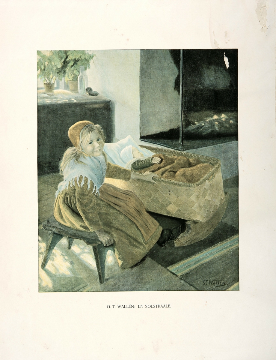 Kunstner G.T.Wallén. Tittel "En solstraale". Trykt på kraftig papir
