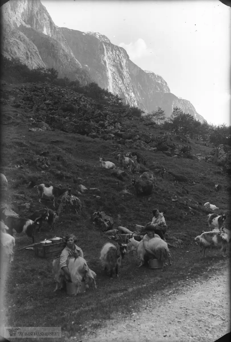 Dalen, Litldalen, Sunndal. Vi ser oppover Litldalen med Tågfossen i bakggrunnen. .