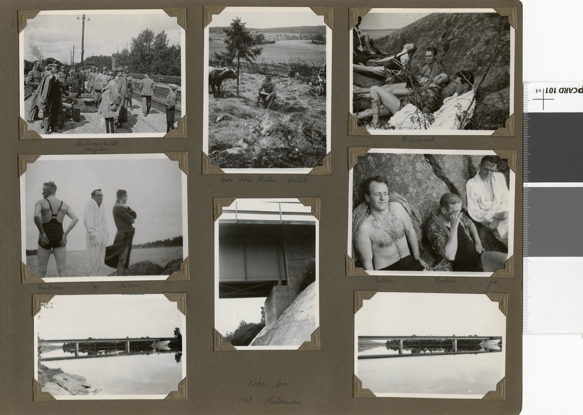 Text i fotoalbum: "AIHS hk fältkörningen sommaren 1934. Stationsbild Morjärv".