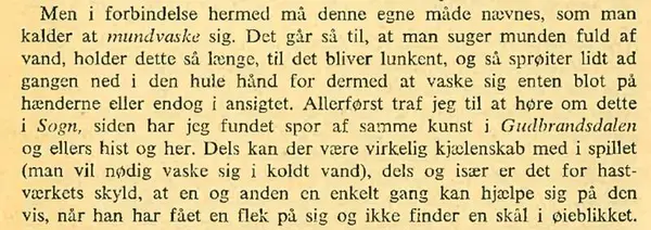 Fotokopi av gammel tekstbok om munnvask.