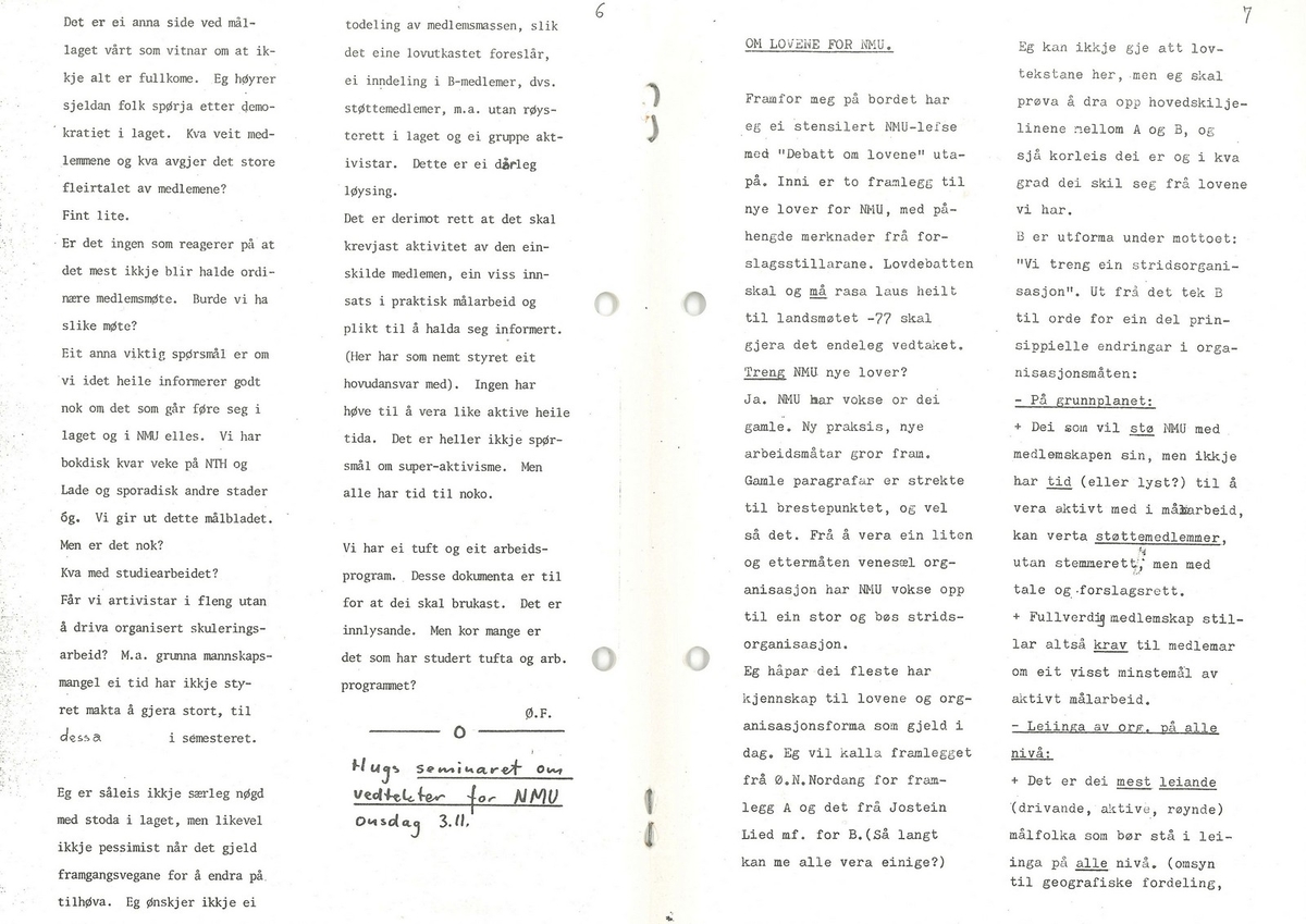 Utgåve av Målbladet på 12 A5-sider frå oktober 1976. Målbladet var medlemsavisa til Norsk Målungdom i Trondheim. Bladet er sendt til NMU Volda ved Berit Øygard.